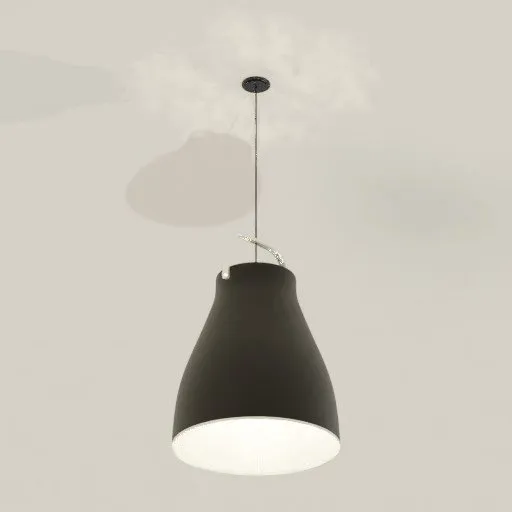 3D-rendered minimalist black cone pendant ceiling light for Blender design projects.