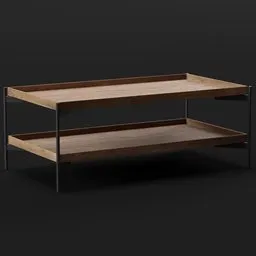Wooden Two Tier Table