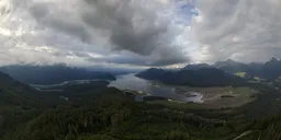 Aerial Mountain Landscape Overcast Sky