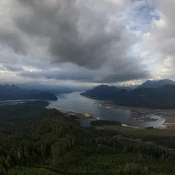 Aerial Mountain Landscape Overcast Sky