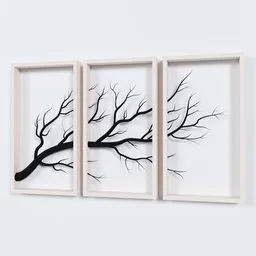 Minimalist Tree Branch Wall Art Set