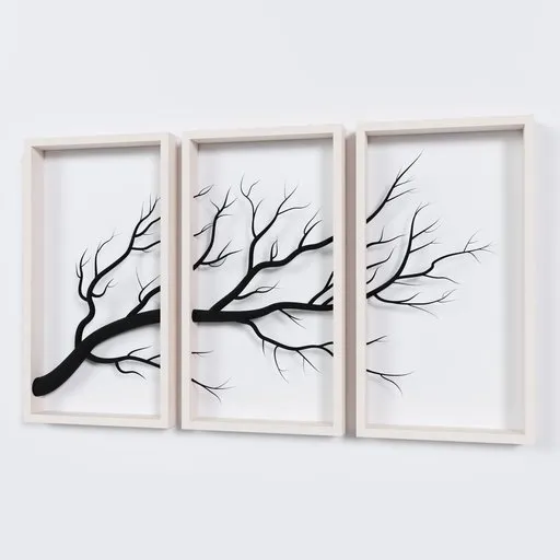 Minimalist Tree Branch Wall Art Set