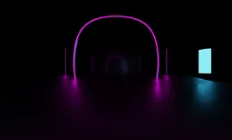 Neon Archway Room