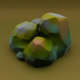Stylized rock cluster-light green