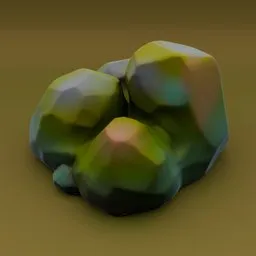 Stylized rock cluster-light green