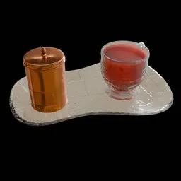 Glass of tea and tray set