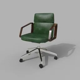 LAS Lead Low Chair Green Leather