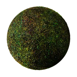 High-resolution colorful mixed PBR grass texture for Blender 3D and Eevee, with adjustable color settings