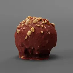 Realistic 3D scanned peanut truffle, high detail, ideal for Blender rendering and scene composition.