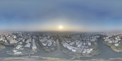 Sunset Over Rural and Urban Expansion