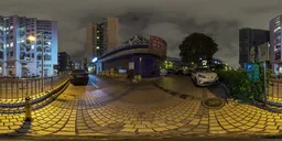 Turning intersection at night