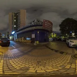 Turning intersection at night