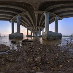 Sunset under the viaduct
