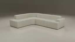 Sleek corner fabric sofa 3D model suitable for architectural visualizations in Blender, seats eight, modern design.