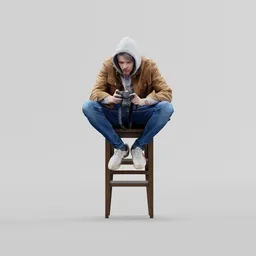 Photographer on a bar stool