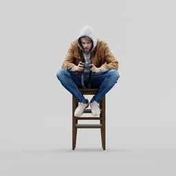 Photographer on a bar stool