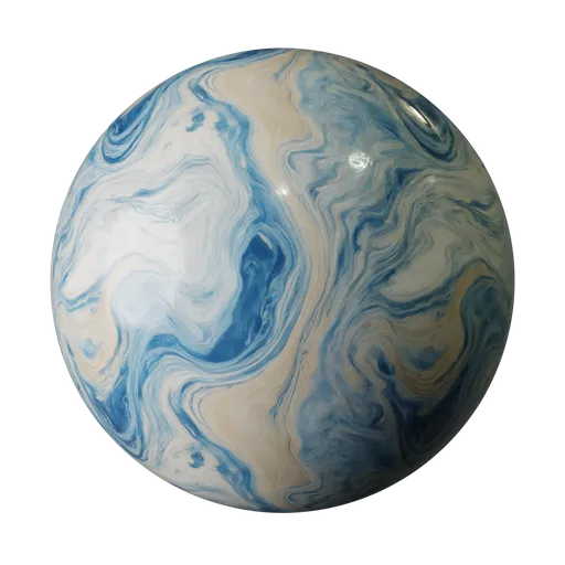PBR marble material with sandy beige and deep blue swirls for Blender 3D, resembling natural stone for interior and digital art.