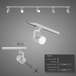 2m rail with spot light