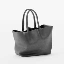 Black leather tote