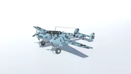 Low Poly WWII aircraft 3D model, optimized for Blender, ideal for CG visualizations and virtual backgrounds.