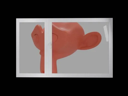 High-quality fixed window 3D model with realistic material, optimized for Blender Cycles rendering.
