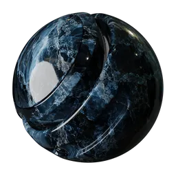 Black Dusty Blue Marble