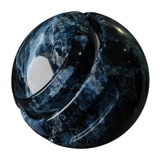 Black Dusty Blue Marble