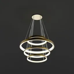 Modern circular LED ceiling light 3D model compatible with Blender rendering.