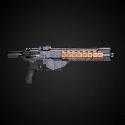 Futuristic Game-Ready Gun + 4k Textures | Blenderkit Series