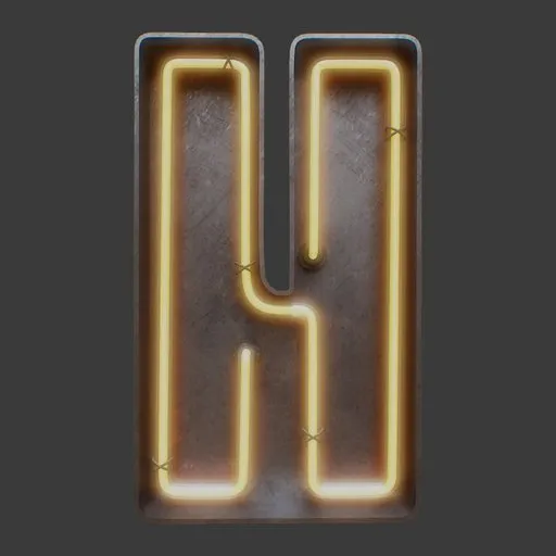 Neon Letter H