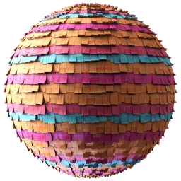 Colorful paper texture PBR material for 3D rendering in Blender, suitable for festive designs and creative projects