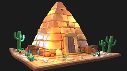 Stylized Cartoon Pyramid Diorama