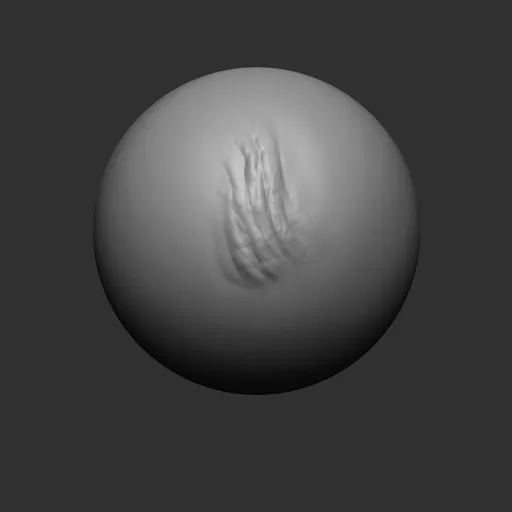 Detailing brush creating realistic skin textures for 3D models, compatible with Blender 3D sculpting tools.