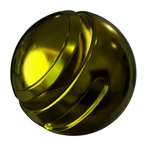 High-quality PBR golden metal texture for 3D rendering in Blender, suitable for both interior and exterior design.