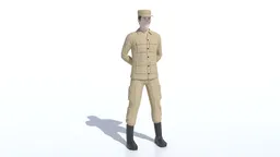 3D rendering of a stylized low-poly soldier model, optimized for Blender, suitable for CG visualizations.