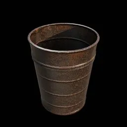 Realistic Metal Trash Bin