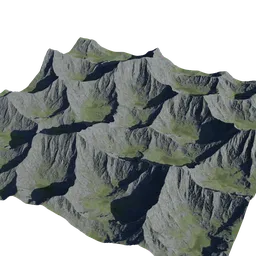 Highly detailed Blender 3D mountain model, adjust height with Z-scale, 4K ready textures, ideal for realistic landscapes.