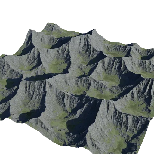 Highly detailed Blender 3D mountain model, adjust height with Z-scale, 4K ready textures, ideal for realistic landscapes.
