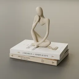 Abstract Thinker Figurine on Books
