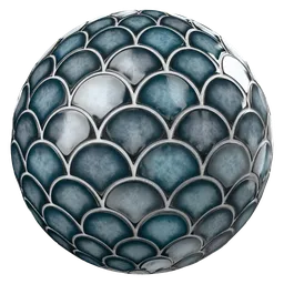 Ceramic tile fishscale blue