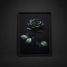 Black Rose Painting