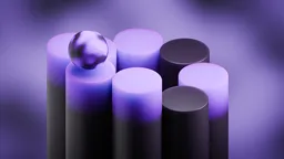 Gradient Cylinder Animation with Floating Sphere