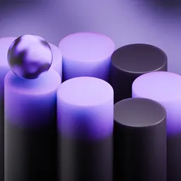 Gradient Cylinder Animation with Floating Sphere