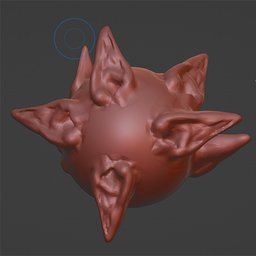 Detailed 3D ear sculpting brush effect for Blender, ideal for character modeling and anatomy detailing.