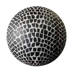 Black and White Mosaic Tile Pattern