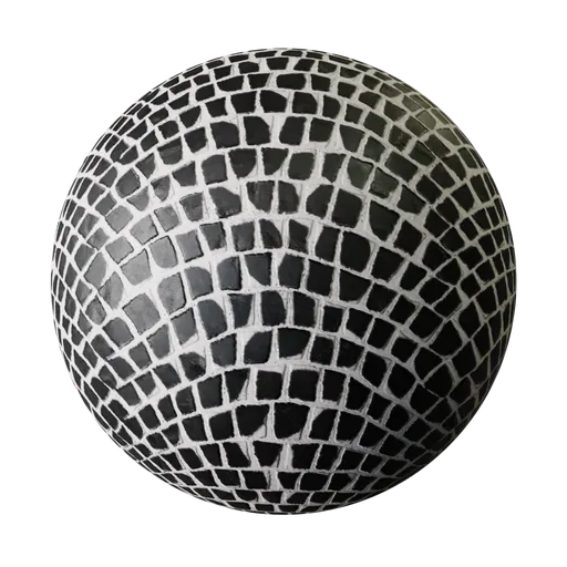 Black and White Mosaic Tile Pattern