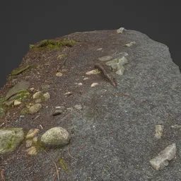 Highly detailed 3D rocky terrain texture, ideal for Blender environments and CG landscapes.