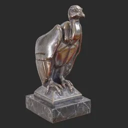 Vulture steel statue