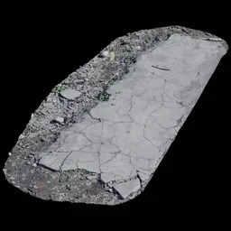 Scan Broken road dirt