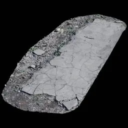 Scan Broken road dirt